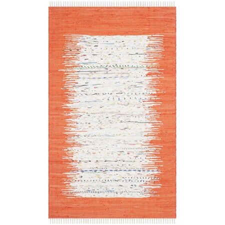 Safavieh Montauk Hand Woven Small Rectangle Rug- Ivory - Orange- 4 X 6 Ft. MTK711C-4